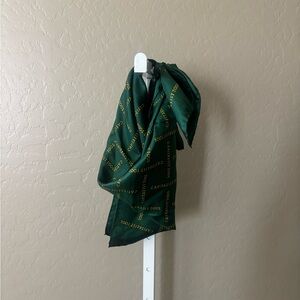 Forbes Capitalist Tool 100% Silk scarf Green | 28 1/2 by 31 inches